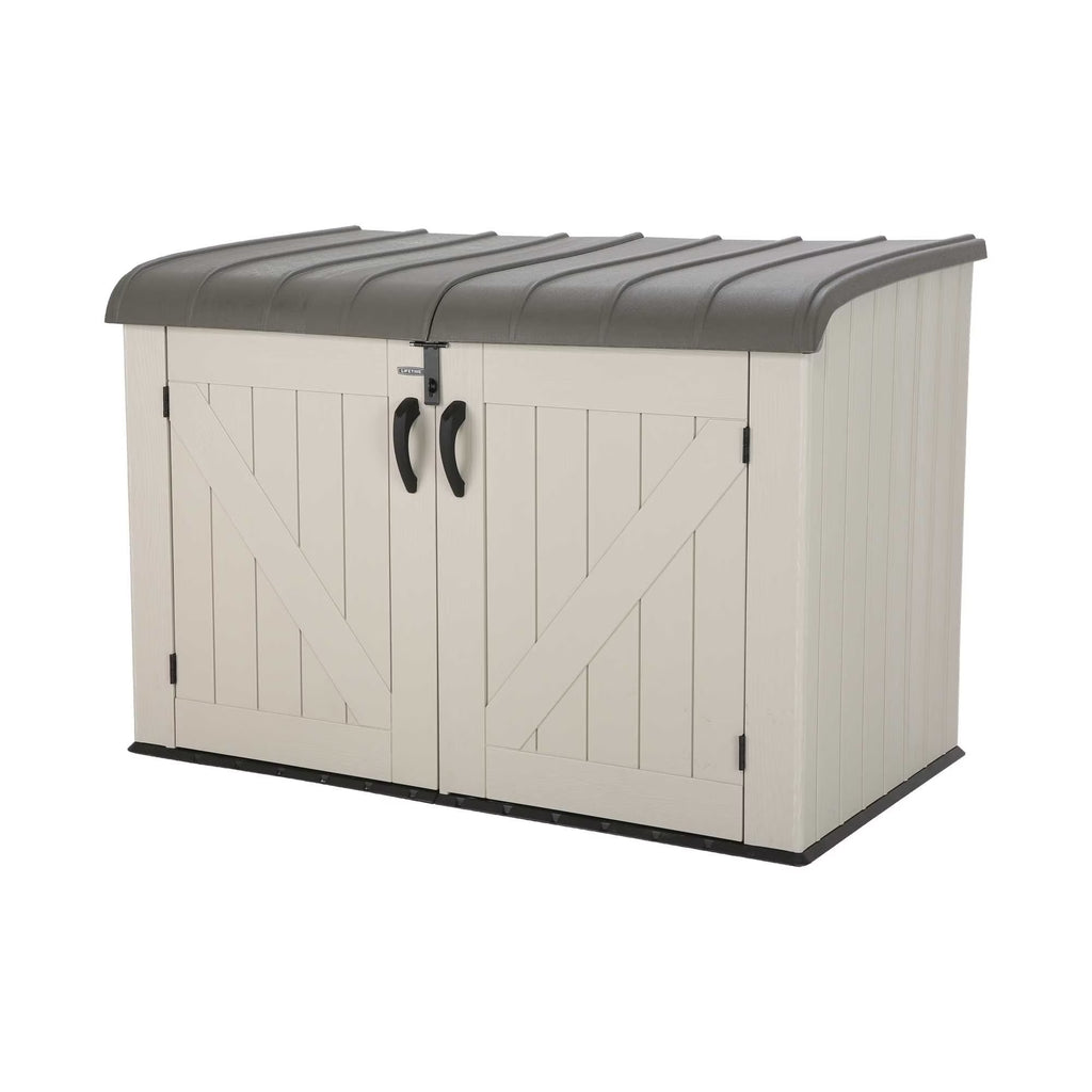 Lifetime Lockable DIY Polyethylene Storage Shed 6.25' x 3.5', 19.17 Sq. Ft., Tan & Brown (60170)