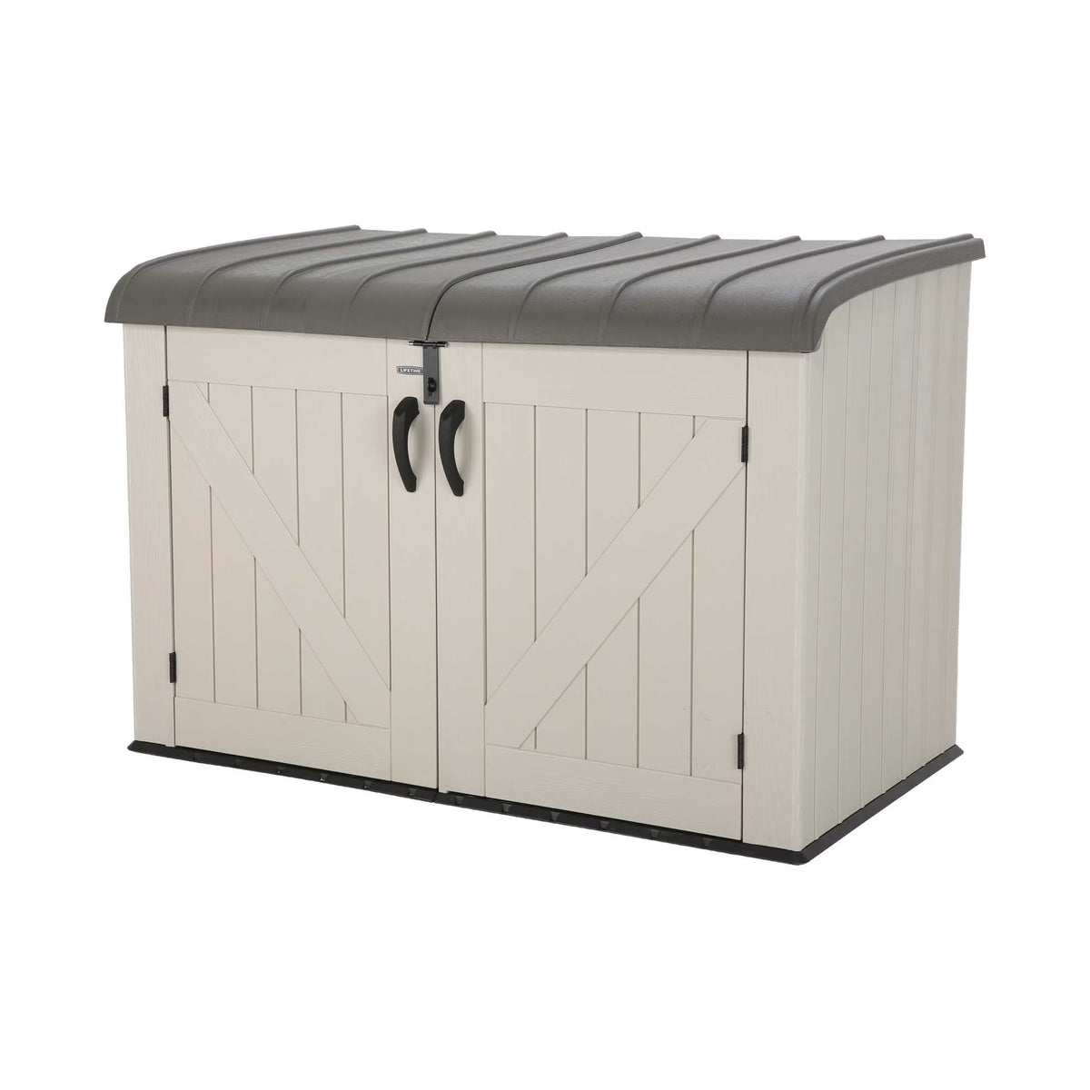 Lifetime Lockable DIY Polyethylene Storage Shed 6.25' x 3.5', 19.17 Sq. Ft., Tan & Brown (60170)