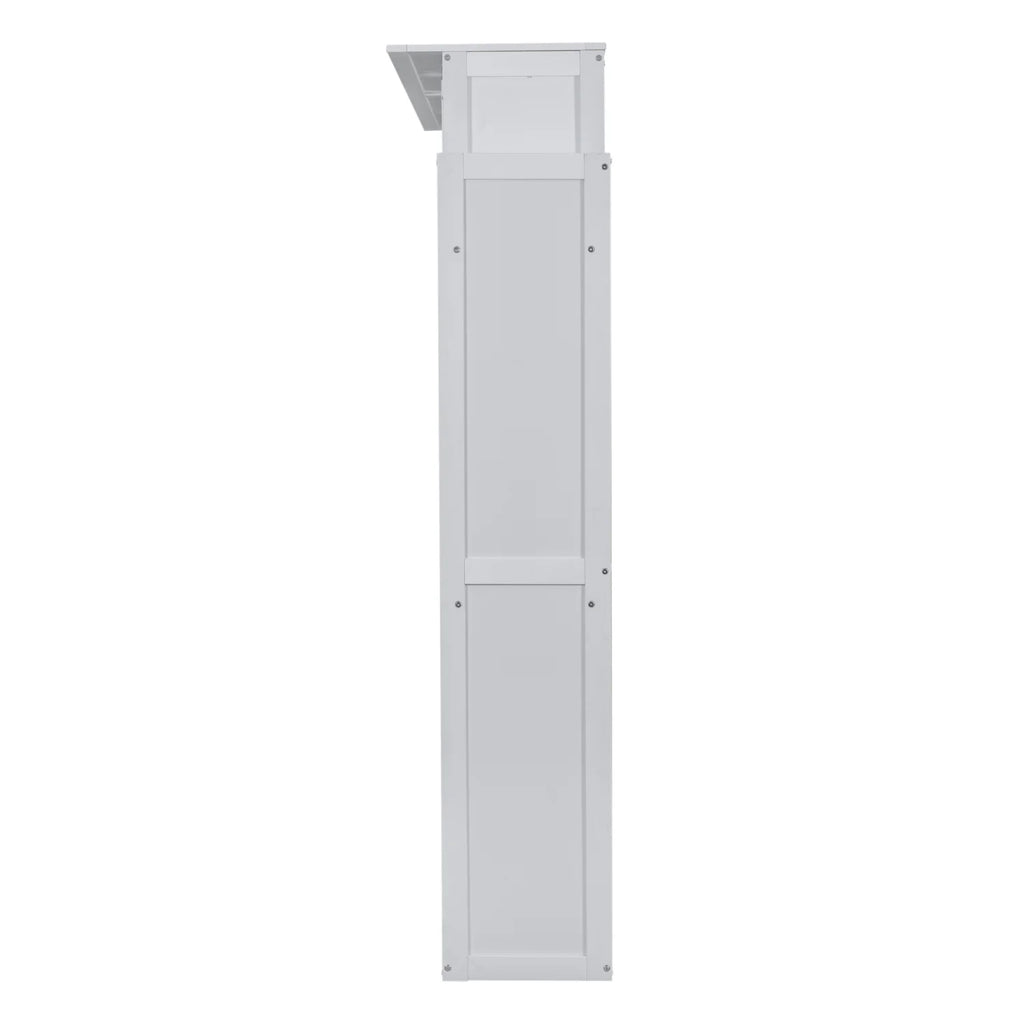 Harper & Bright Designs Full Size Murphy Bed with Shelves, Foldable Wall Bedframe w/Flexible Slats Support, Space-Saving Design, Can Be Folded Into Cabinet, White