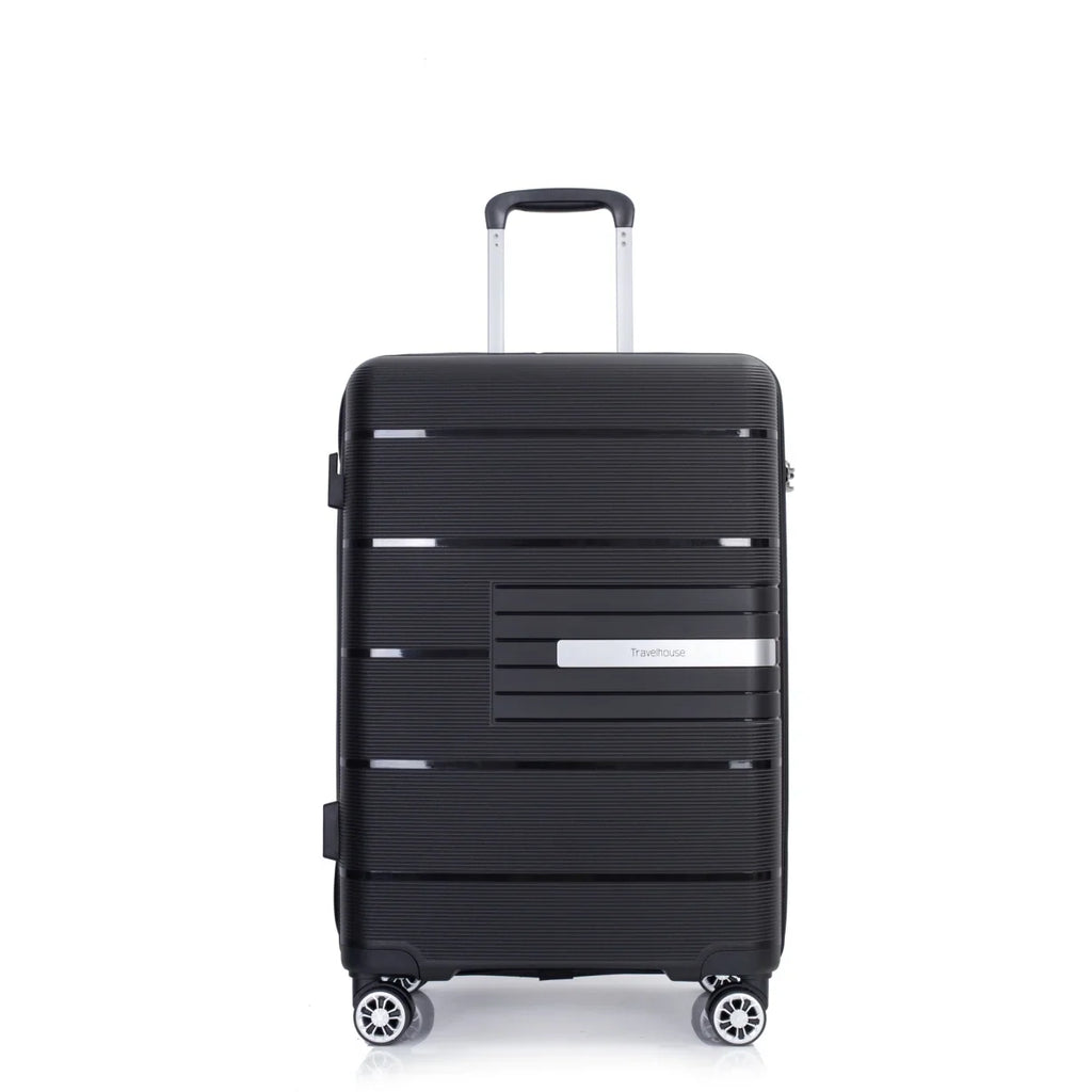 Lightweight PP Suitcase Sets with Spinner Wheels TSA Lock, Hardshell Luggage Sets for Travel Trips, 3-Piece Set (20in/24in/28in), Light Green