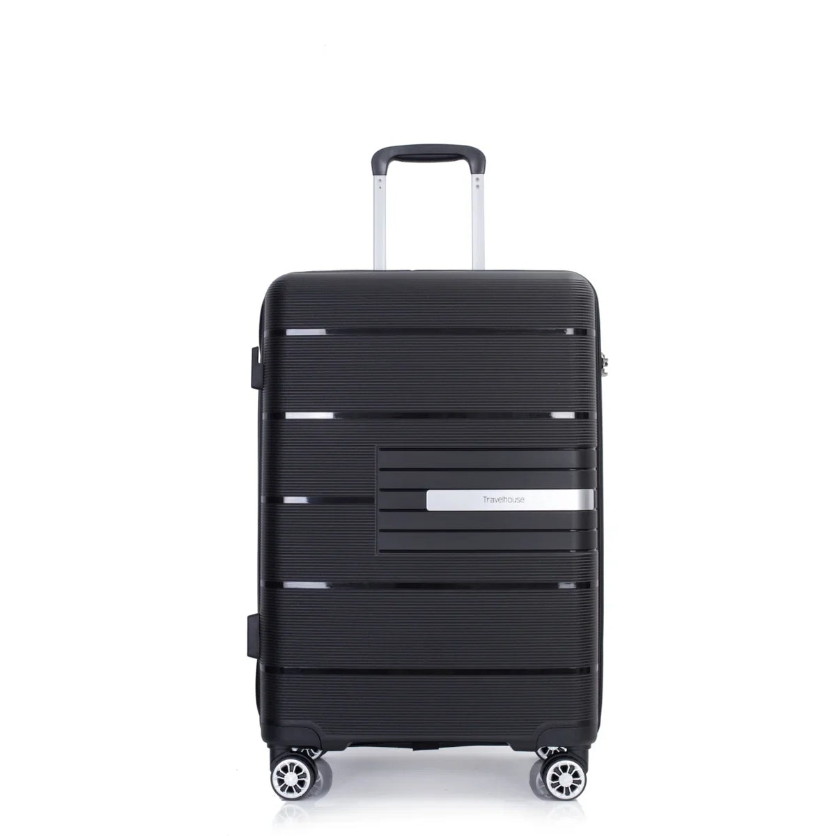 Lightweight PP Suitcase Sets with Spinner Wheels TSA Lock, Hardshell Luggage Sets for Travel Trips, 3-Piece Set (20in/24in/28in), Light Green