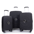 3 Pieces Luggage Set (20/24/28), Expandable PP Lightweight Hardshell Durable Suitcase with 4 Double 360 Degrees Mute Spinner Wheels and TSA Lock for Men Women, Black