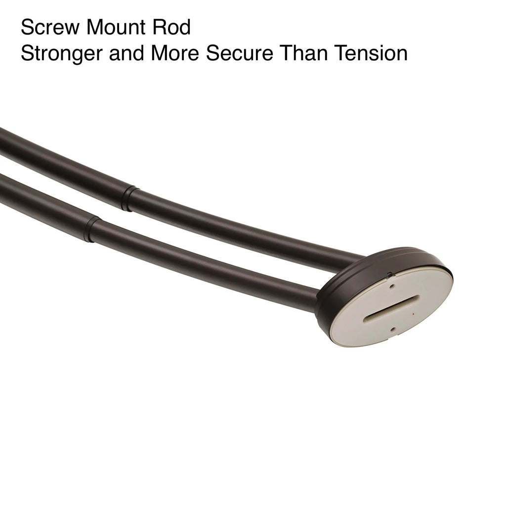 Utopia Alley Rustproof Wall Mounted Aluminum Double Curved Shower Curtain Rod, Screw Mount Rod, Secure Than Tension, Adjustable Shower Rod from 45" to 72", Includes shower liner & hooks (Bronze)