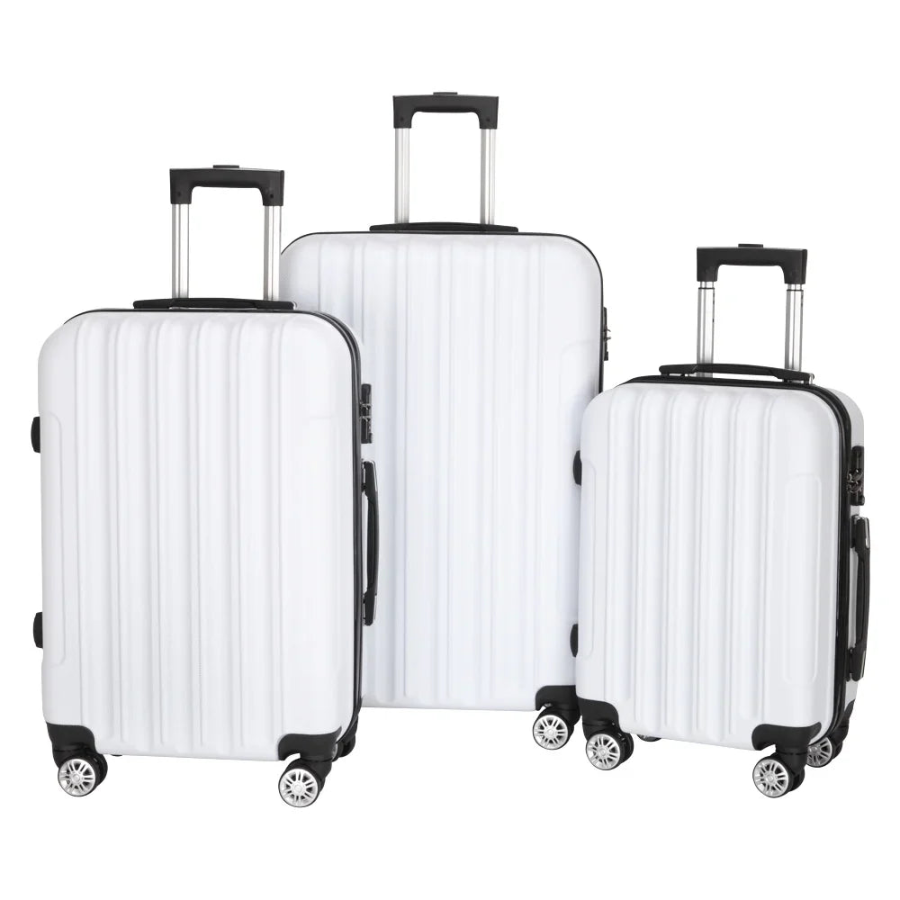 Red 3-Piece Hardshell Spinner Luggage Set (20in, 24in, 28in) - Large ABS Suitcase Set with 8 Wheels, Lightweight & Durable for Travel