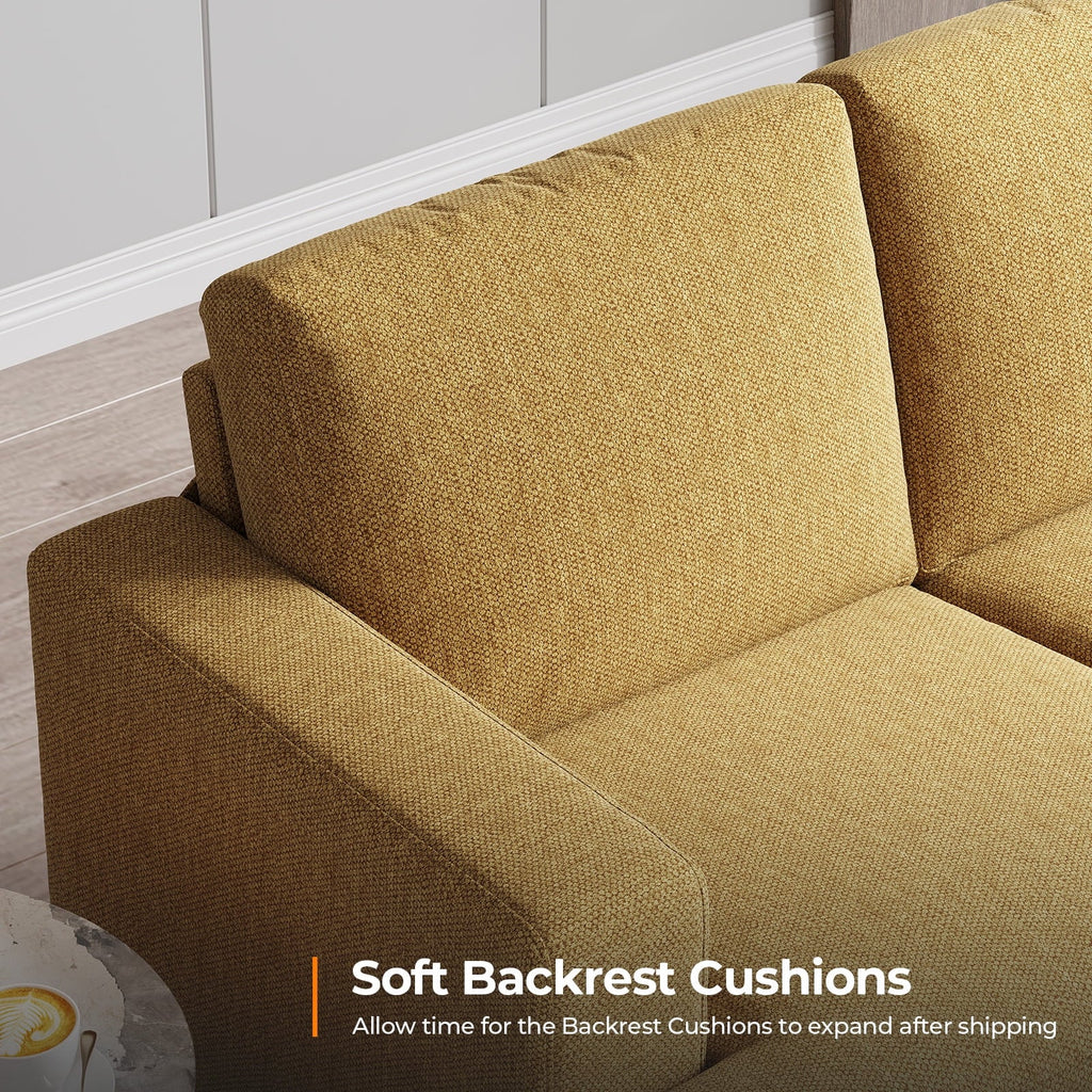 BLAZANT 3 Seater Sofa Oversize, 89" Extra Large Size Sofa Couch with Extra Deep Seats, Modern Loveseat Sofa, Comfortable Fabric, Easy to Install, for Living Room Apartment Lounge, Brown