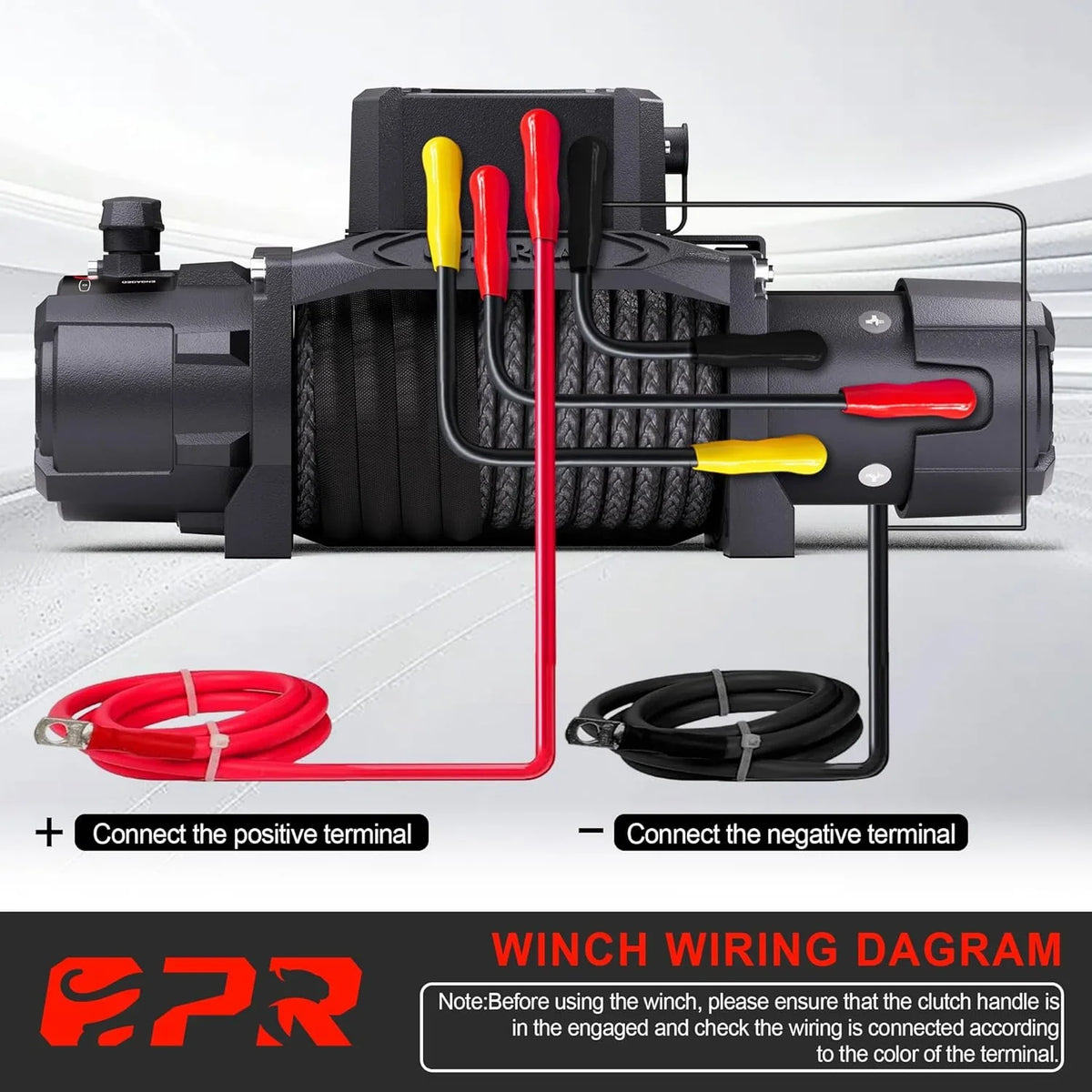 OPENROAD 13500 lb Recovery Winch with Synthetic Rope, 2 Wireless Controllers �C 12V Electric, IP68 Waterproof, Compatible with Jeep, SUV, Truck and Trailer - Panther Series 3S.