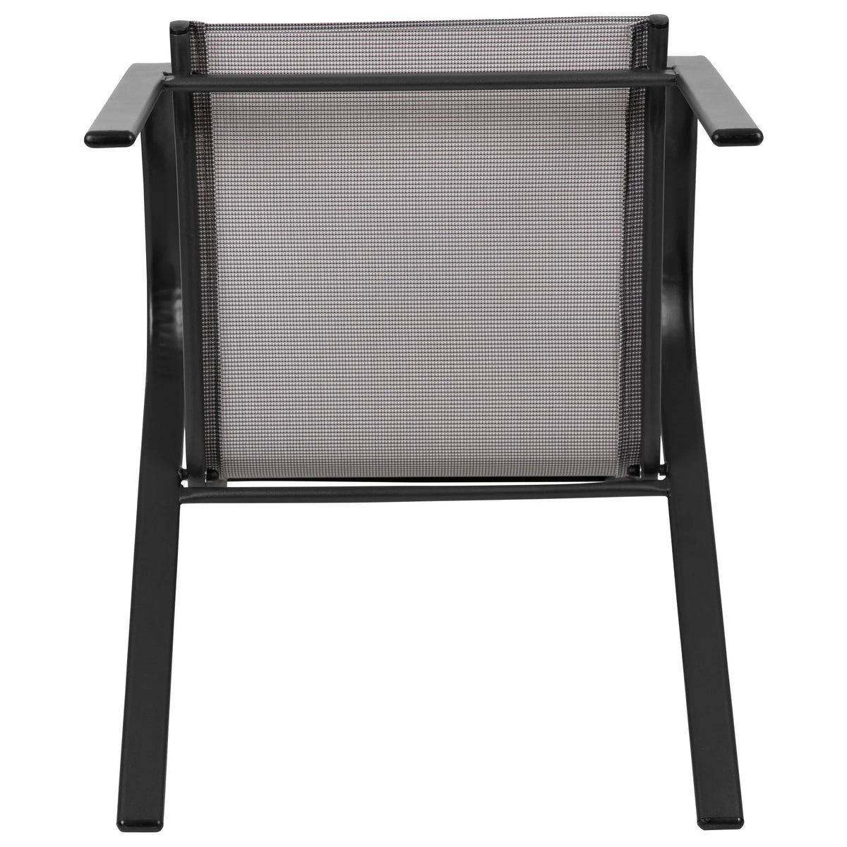 Flash Furniture Flash Furniture Brazos Series Outdoor Stackable Patio Chairs for Adults, Set of 4, Black
