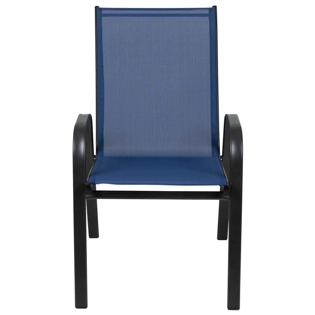 Emma + Oliver 4 Pack Gray Outdoor Stack Chair with Flex Comfort Material - Patio Stack Chair