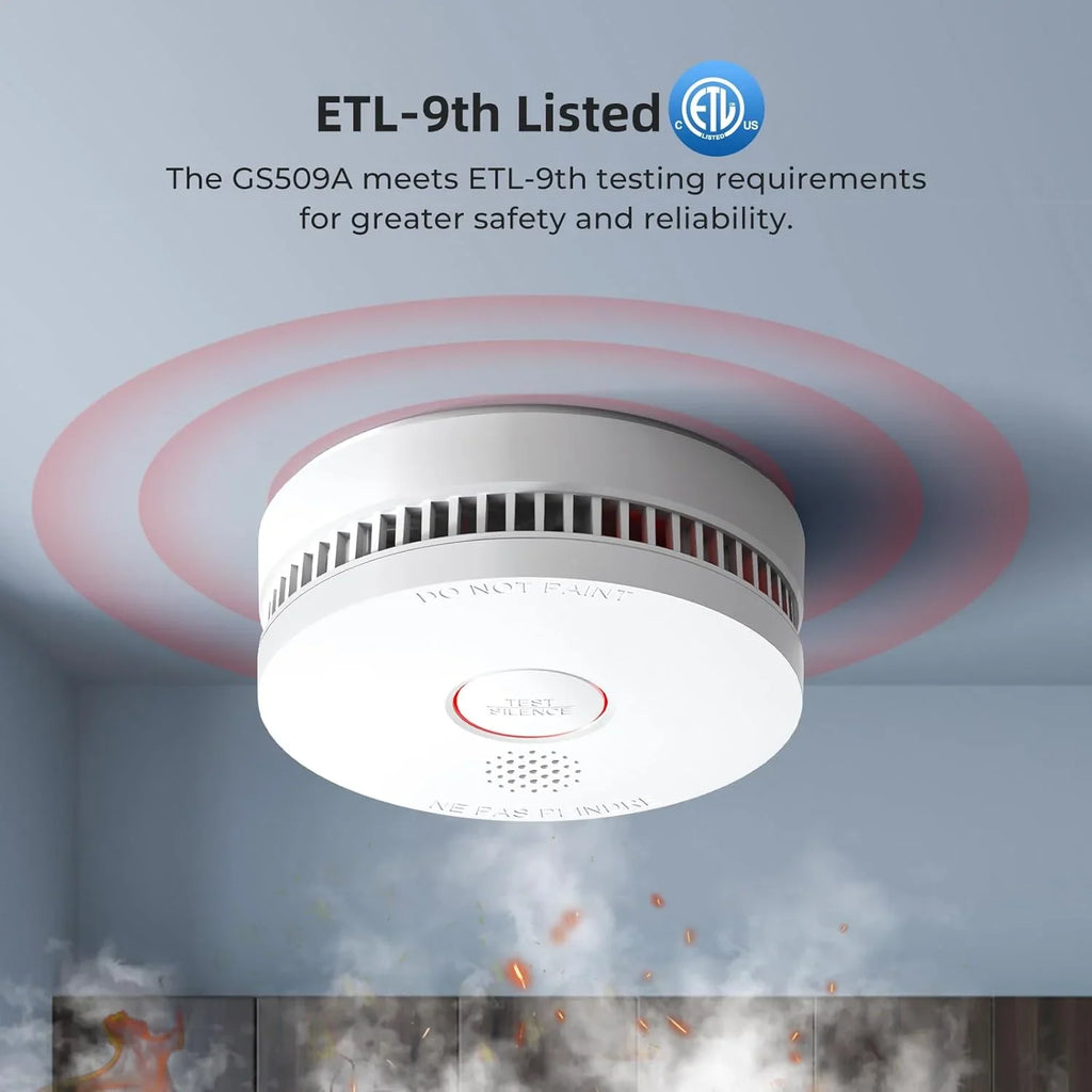 SITERWELL Smoke Detector, 10 Year Product Life Fire Alarm with Magnetic Fastening Kit, Smoke Alarm with Photoelectric Sensor, Low Battery Warning Function for House, ETL-9th Listed, GS509A, 12 Pack