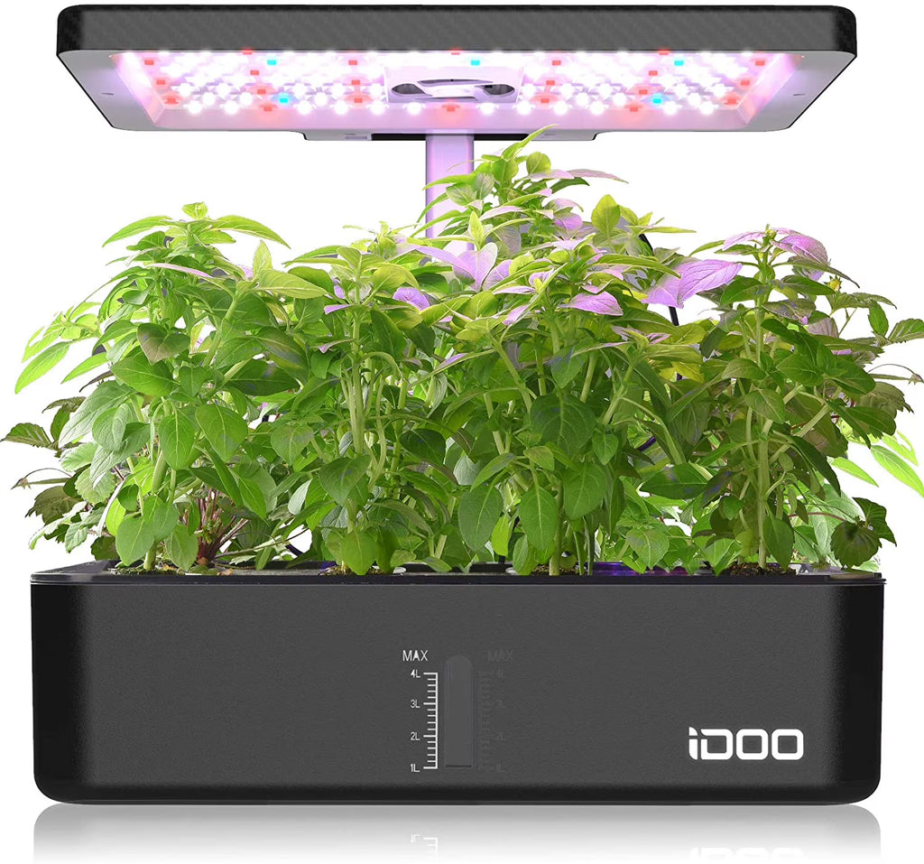 iDOO 12Pods Indoor Herb Garden Kit, Hydroponics Growing System with LED Grow Light