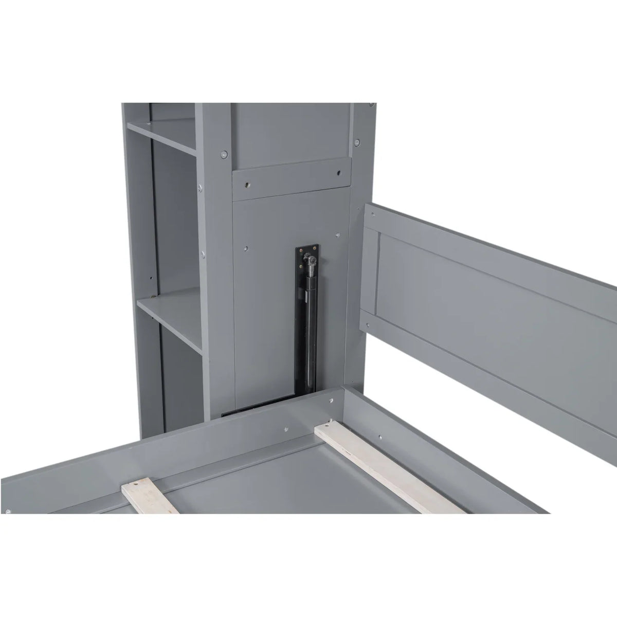 Harper & Bright Designs Full Size Murphy Bed with Shelves, Foldable Wall Bedframe w/Flexible Slats Support, Space-Saving Design, Can Be Folded Into Cabinet, White