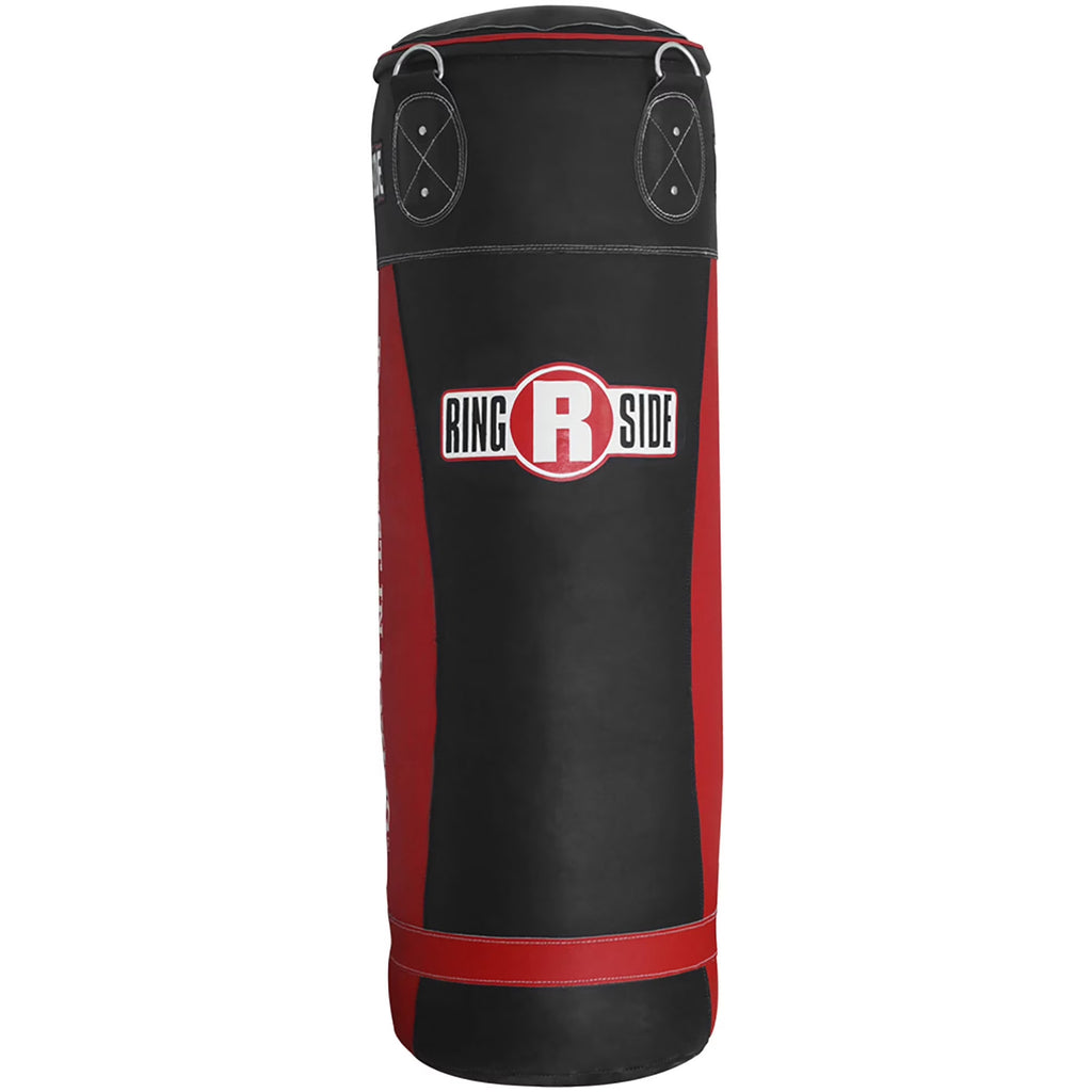 Ringside Large Leather Heavy Bag, Soft-Filled Punching Bag for Boxing, MMA, Includes Chain and Swivel, 16" x 48", 100 lbs