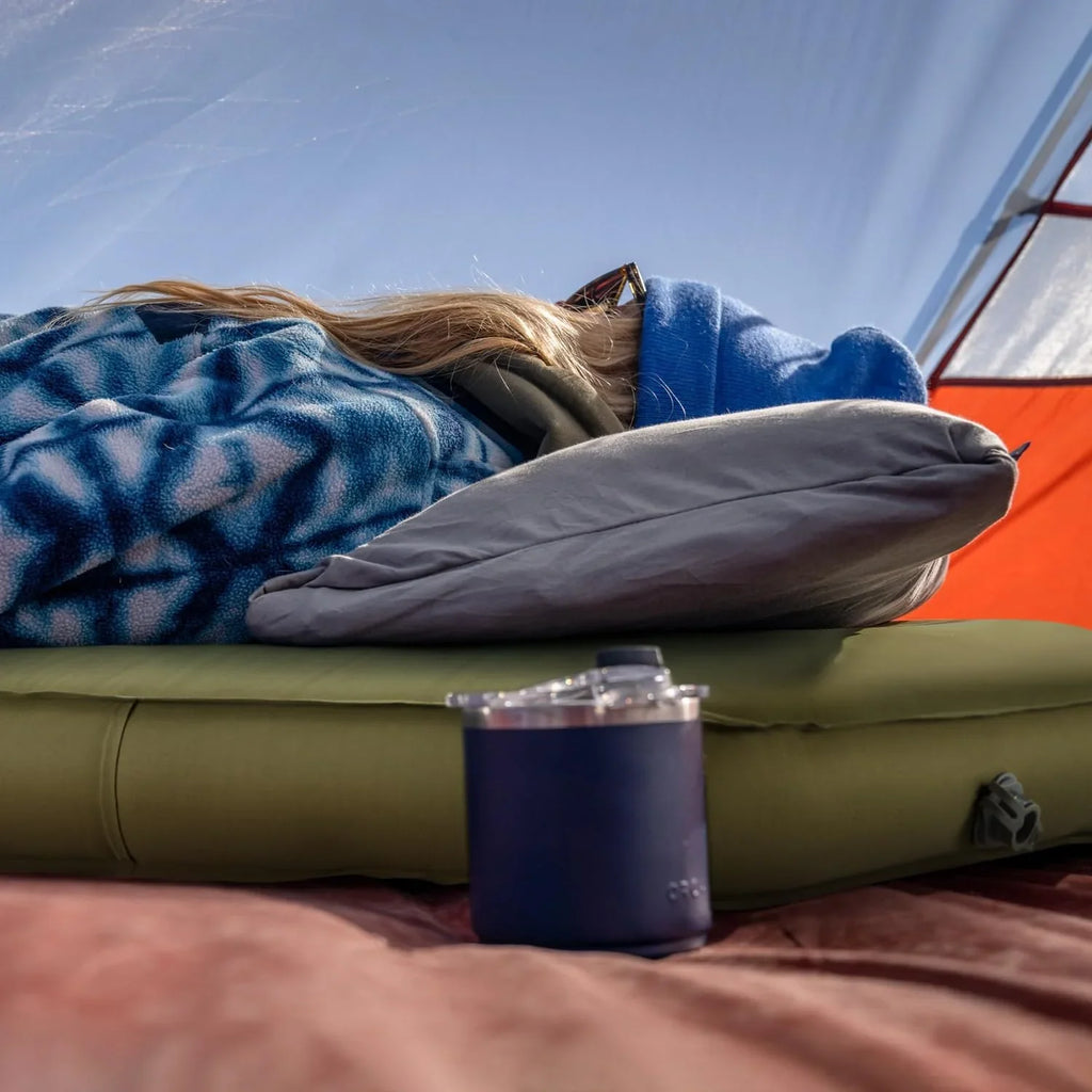 MELLCOM 4" Thick Self Inflating Sleeping Pad, Foam Camping Mattress with Storage Bag, 4-Season Outdoor Inflatable Camping Mat for Car Camping, Traveling, Tent, Green