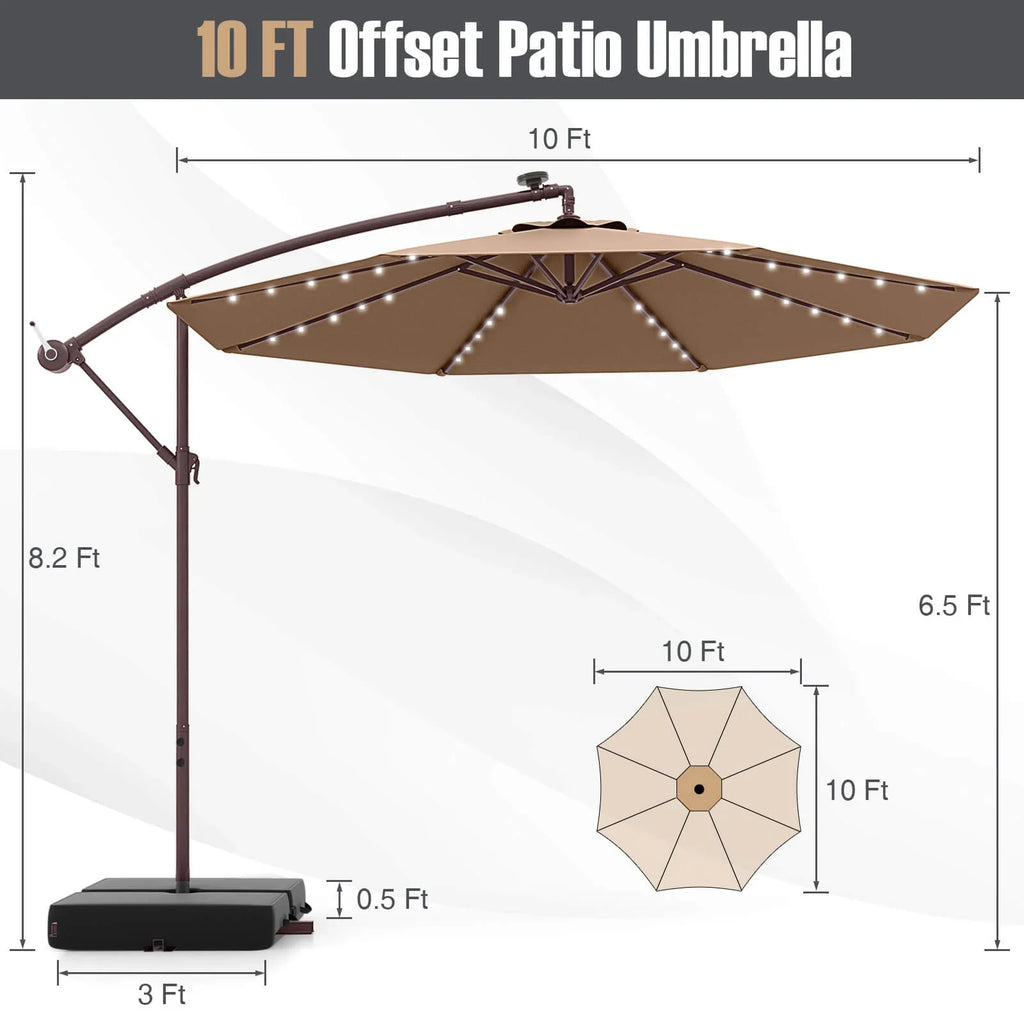 Costway 98.40" Navy Cantilever Patio Umbrella, Base-Included