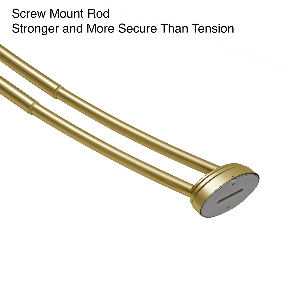 Utopia Alley Rustproof Wall Mounted Aluminum Double Curved Shower Curtain Rod, Screw Mount Rod, Secure Than Tension, Adjustable Shower Rod from 45" to 72", Includes shower liner & hooks (Bronze)