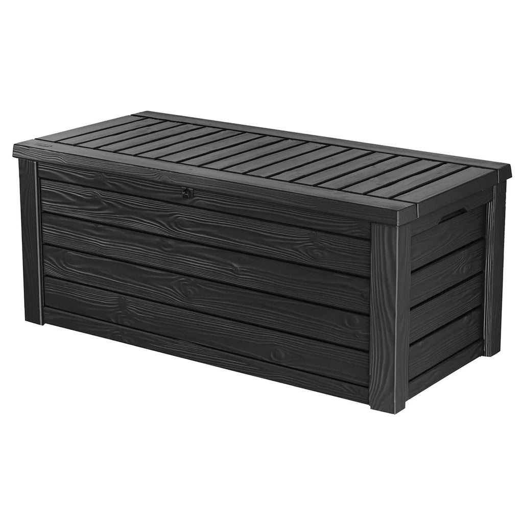 Keter Westwood Outdoor 150 Gallon Deck Storage Box for Tools, Grey (2 Pack)