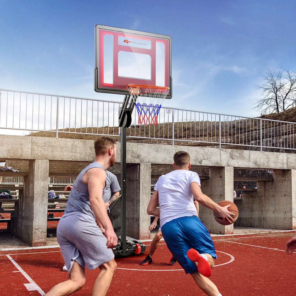 Infans Portable Basketball Hoop System 5-10 FT Adjustable W/Weight Bag Wheels Outdoor
