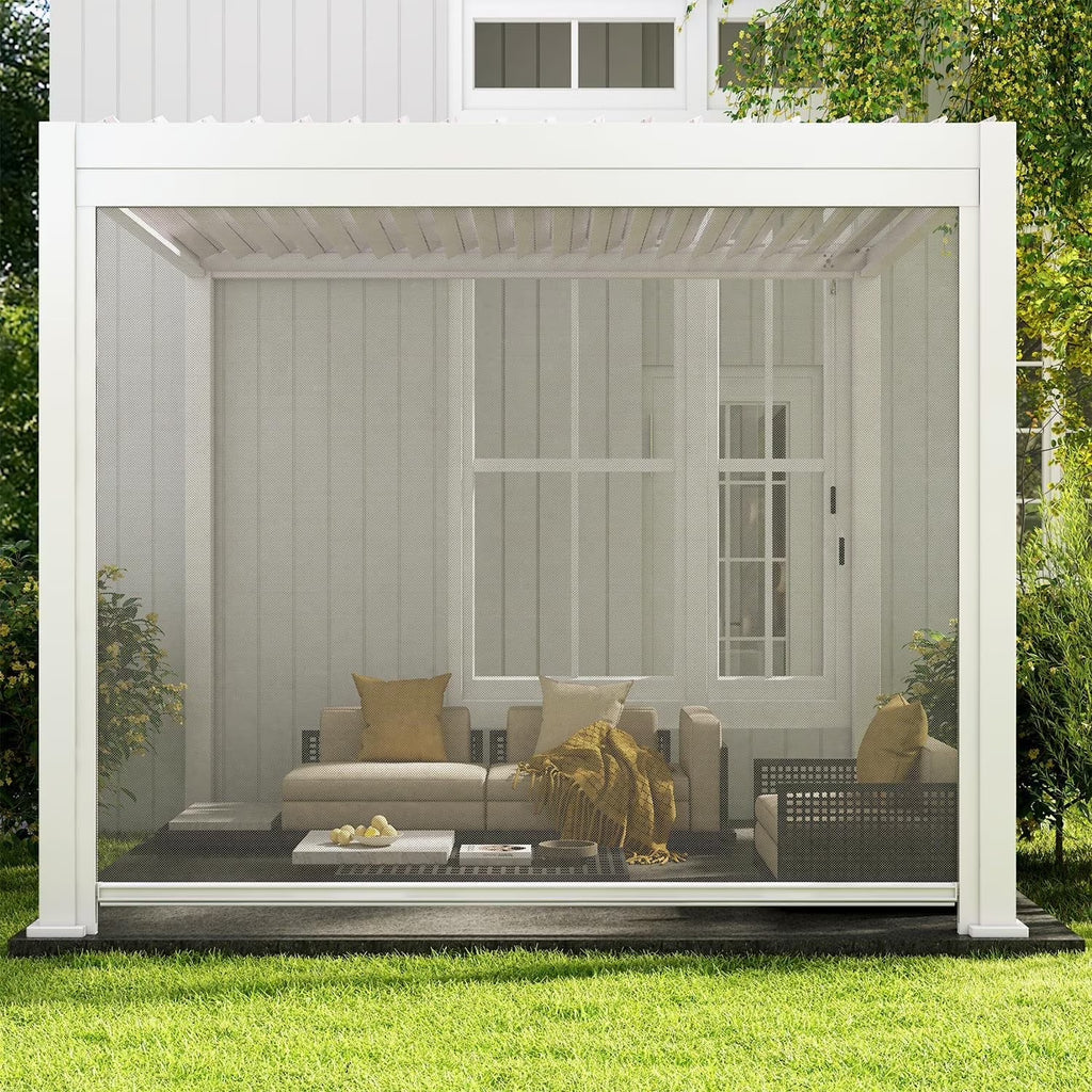 Mirador 111S Pergola Accessories, 1/3 10' Side Aluminum Deco Wall Screen, Charcoal (Not Pergola)