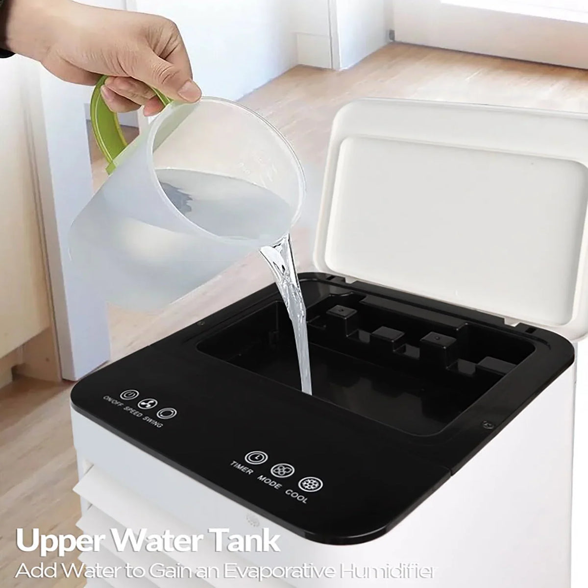 Caynel 3-in-1 Evaporative Portable Air Cooler Fan/ Humidifier with 12H Timer& Remote Control, 110v