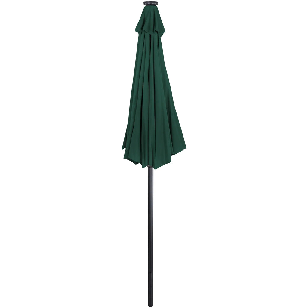 Northlight 9ft Solar Lighted Outdoor Patio Market Umbrella with Hand Crank and Tilt, Pink