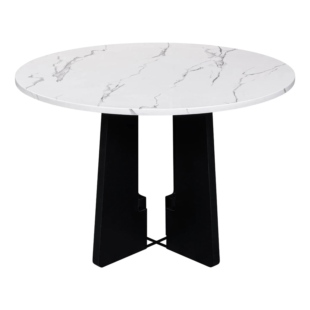 EUROCO 5-Piece Round Dining Table Set for 4, 43.3'' Kitchen Room Table with 4 Upholstered Chairs and Solid Wood Frame,Kitchen Table Set for Home Living Dining Room, Grey & Black
