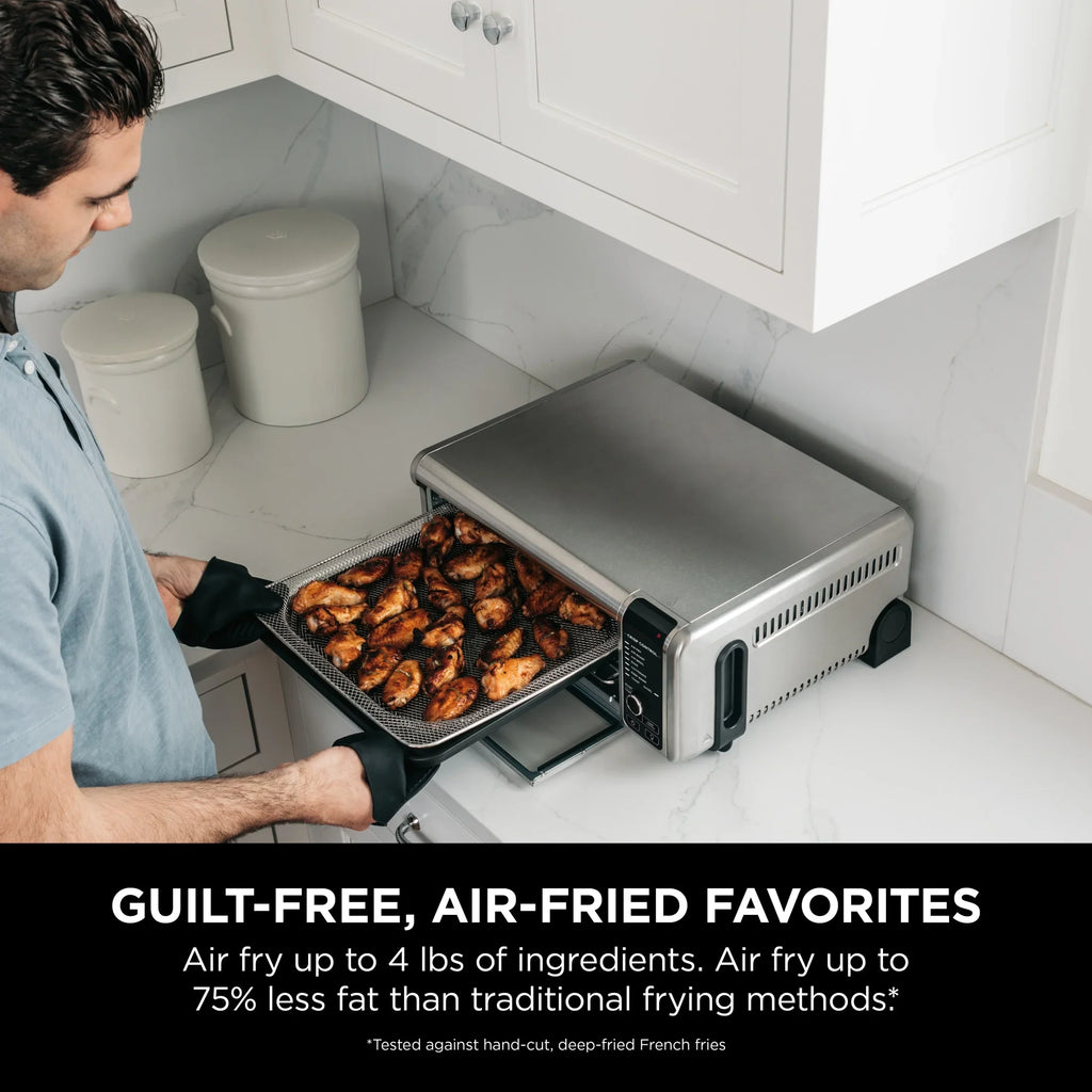 Ninja. SP101 Foodia?" 8-in-1 Digital Air Fry Oven, Flip-Away for Storage, Dehydrate, Keep Warm