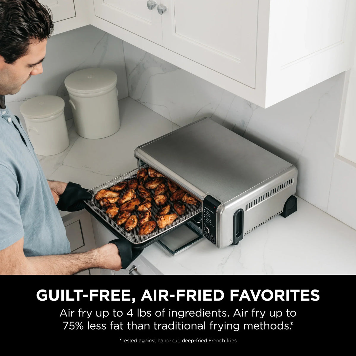 Ninja. SP101 Foodia?" 8-in-1 Digital Air Fry Oven, Flip-Away for Storage, Dehydrate, Keep Warm