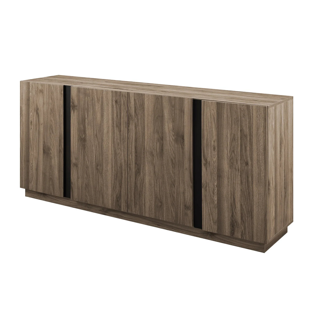 Walker Edison Modern 4-Door TV Stand for TVs up to 80", Slate Grey