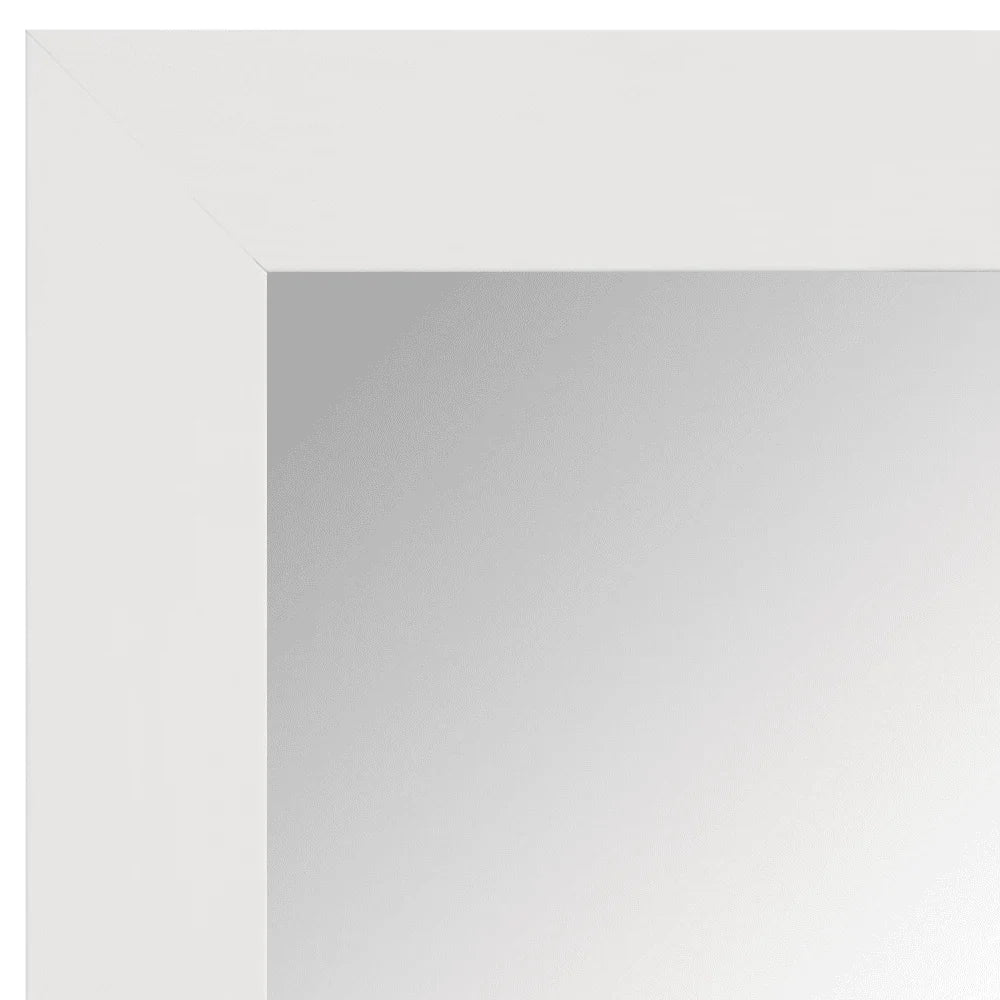 Pendleton Rustic White Framed Wall Mirror, Rectangular Vanity Mirror, Multiple Sizes