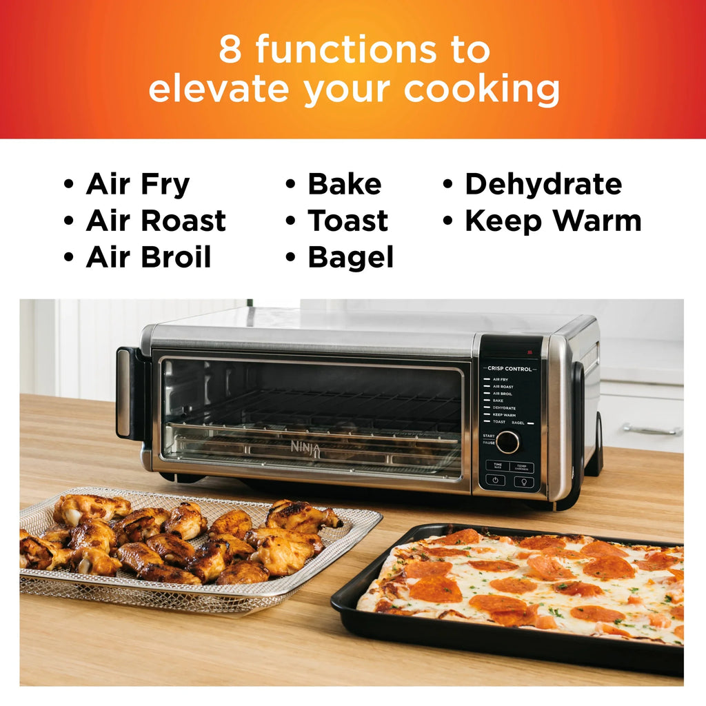 Ninja. SP101 Foodia?" 8-in-1 Digital Air Fry Oven, Flip-Away for Storage, Dehydrate, Keep Warm