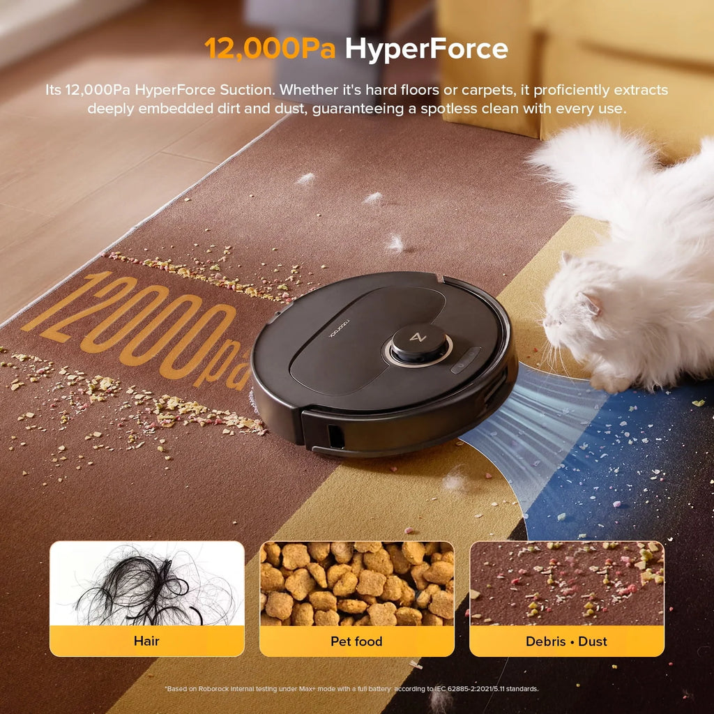 Roborock Qrevo S5V Robot Vacuum and Mop, 12000Pa Suction, FlexiArm Edge Mopping, Auto Mop Washing&Drying, Self-Emptying, Dual Zero-Tangle System, Smart Obstacle Avoidance, 10mm Mop Lifting