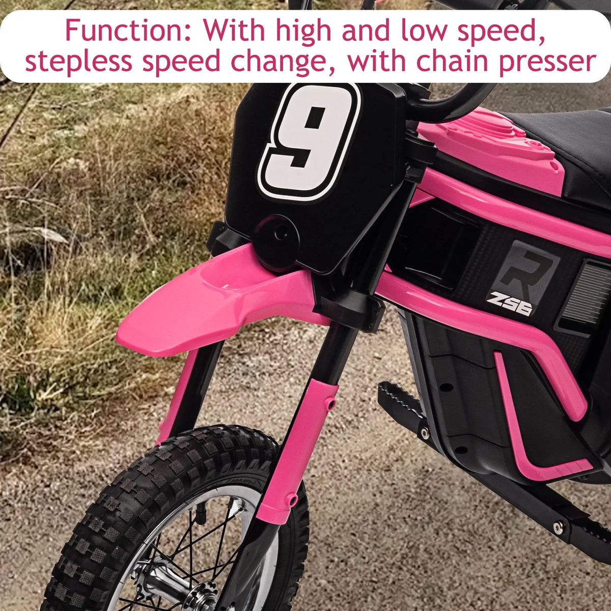 Kids Electric Dirt Bike,Electric-Powered Bike,2 Speed Settings,14.29 MPH Max,All-Terrain Electric Motorcycle for Ages 6-12,High-Speed Electric Dirt Bike for Kids,24V 350W