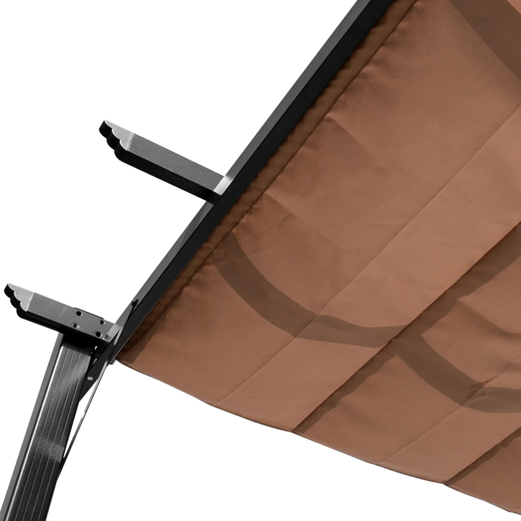 Outsunny 10' x 10' Pergola with Retractable Shade Canopy, Aluminum, Gray