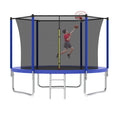 Alvantor Trampoline for Kids with Basketball Hoop, 10 Ft Backyard Round Trampolines with Enclosure Net, Age 3-10, Blue