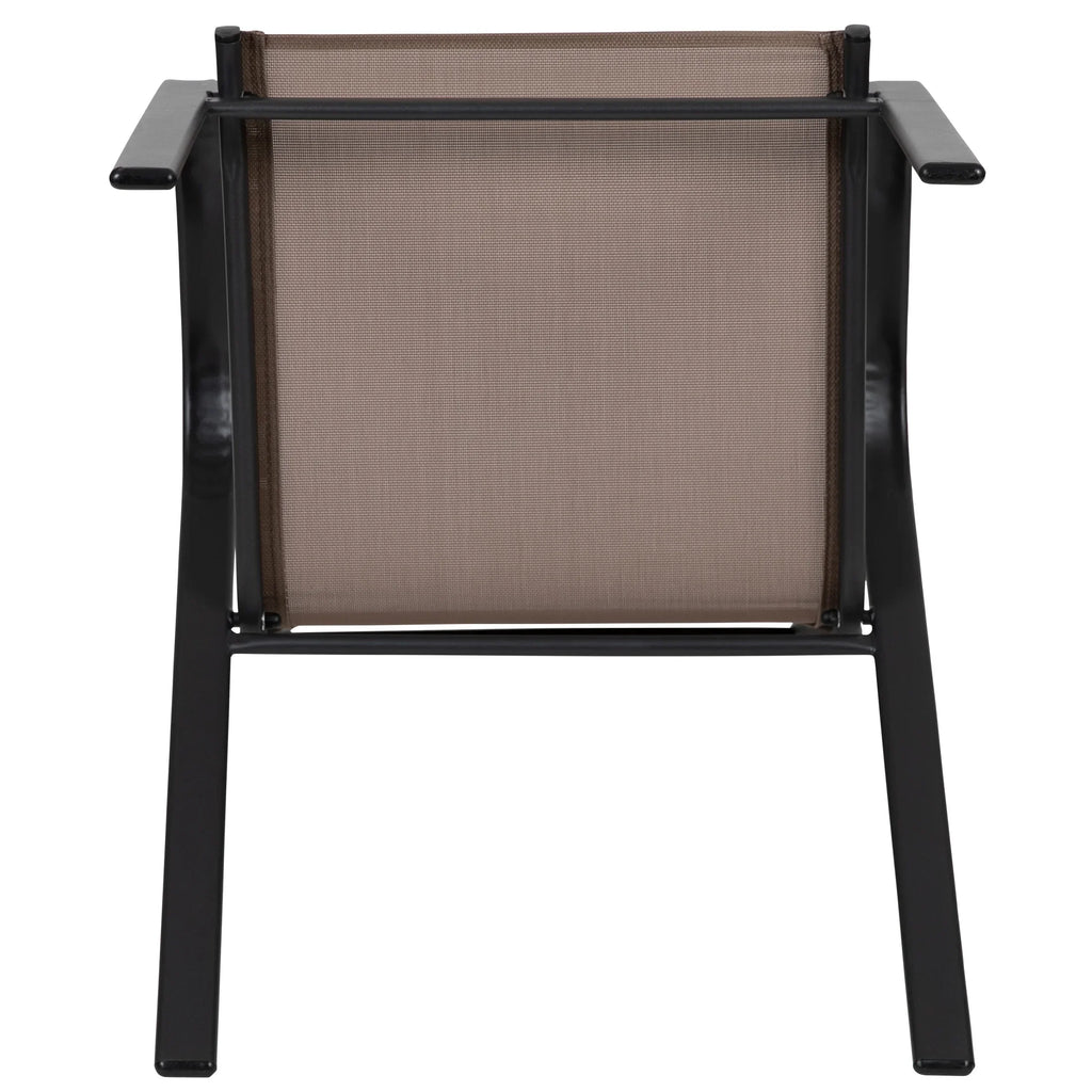 Flash Furniture Flash Furniture Brazos Series Outdoor Stackable Patio Chairs for Adults, Set of 4, Black