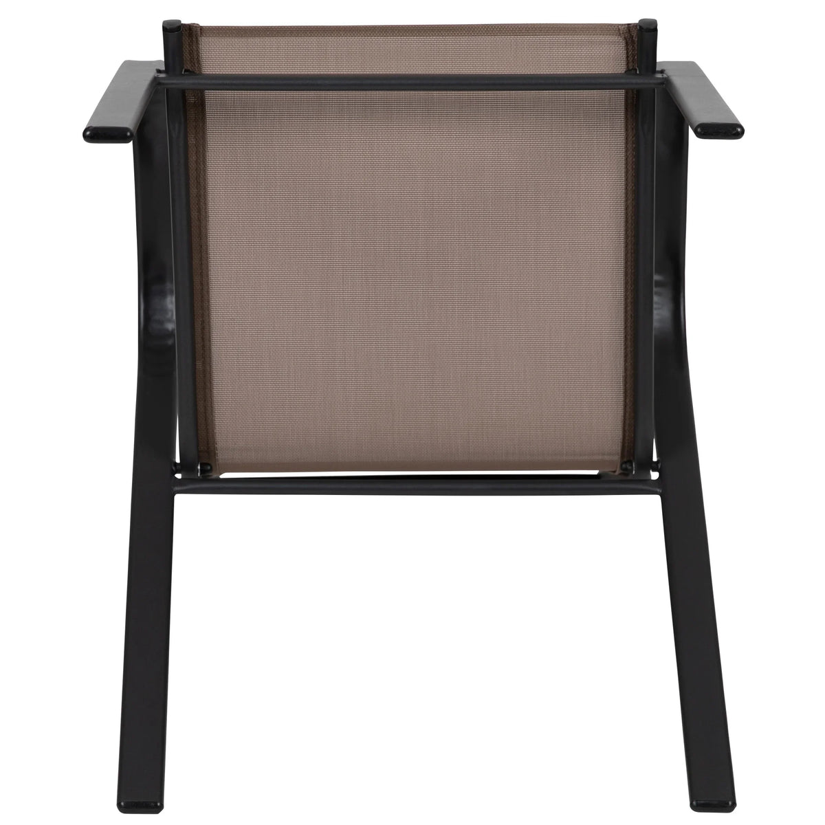 Flash Furniture Flash Furniture Brazos Series Outdoor Stackable Patio Chairs for Adults, Set of 4, Black