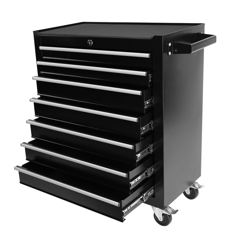 EastVita Tool Chest, 7-Drawer Rolling Tool Storage Cabinet with Liner, Adjustable Shelf, Locking Mechanism, Parking Brakes, Tool Cart Chest for Garage, Workshop, Home