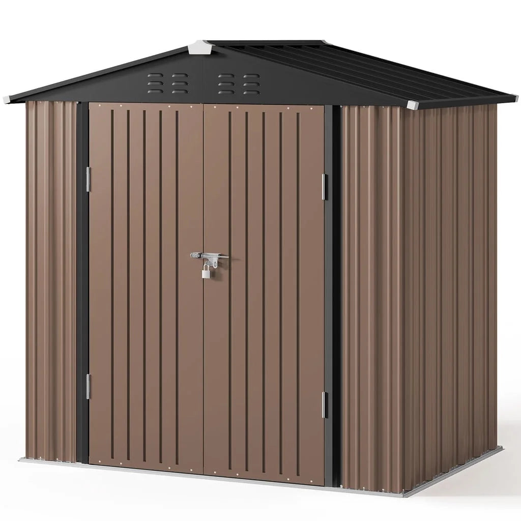 6' x 4' Outdoor Storage Shed on Sale, Aiho Shed & Outdoor Storage Clearance, Metal Storage Shed for Outside, Backyard, Garden & Patio - Dark Gray