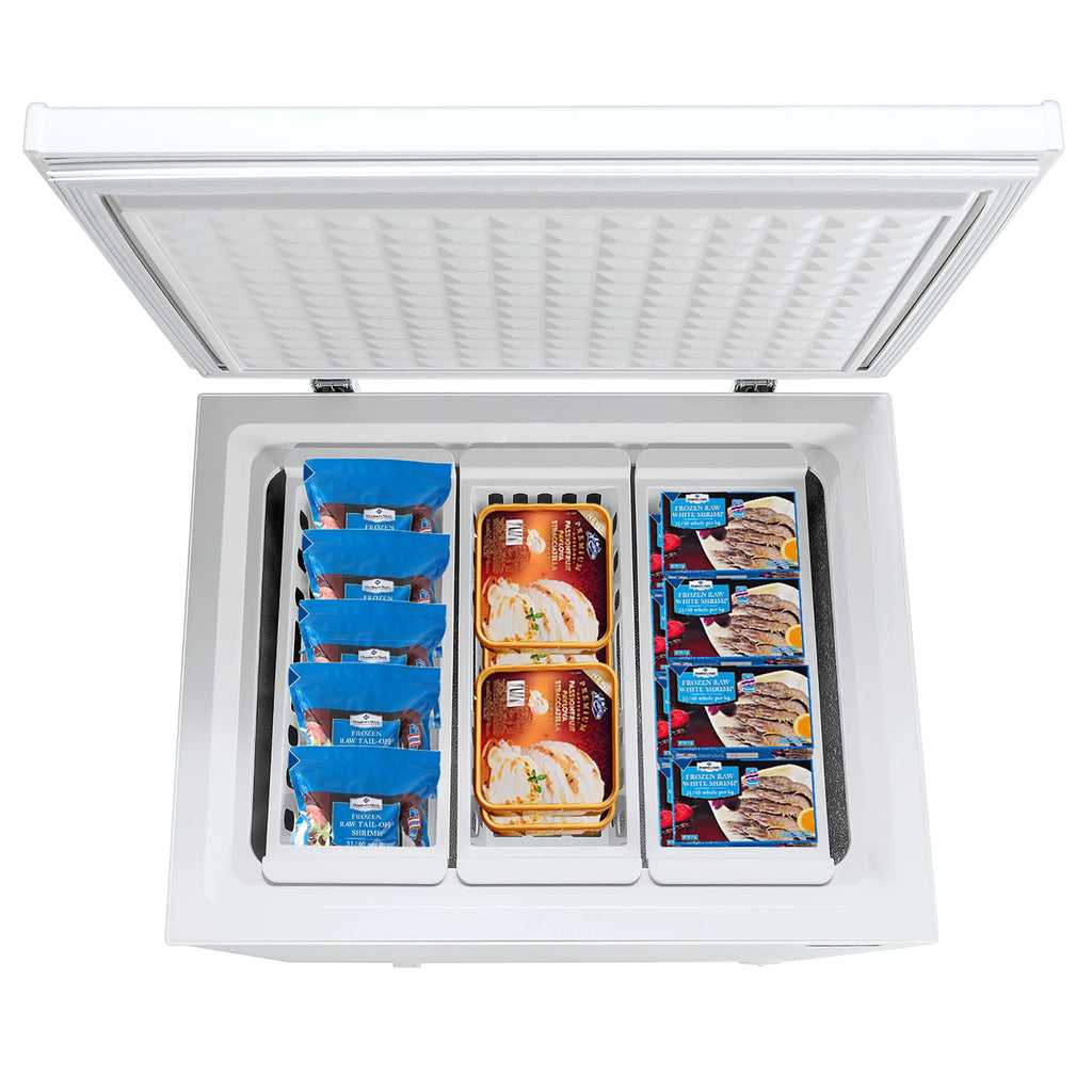 Costway 5.2 Cu.ft Chest Freezer Upright Single Door Refrigerator w/ 3 Baskets