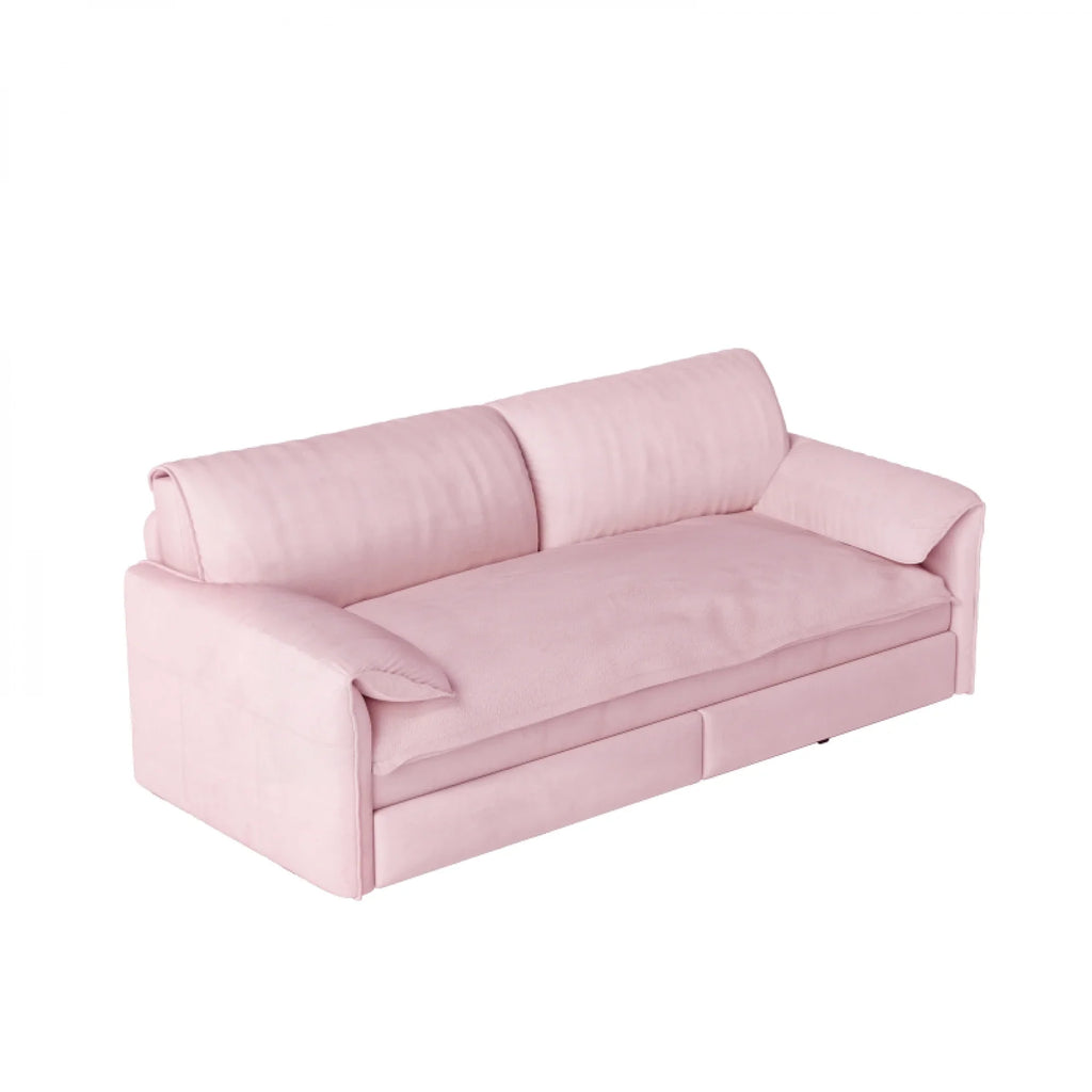66" Queen Pull Out Sofa Bed, 3-in-1 Convertible Sleeper Sofa with Side Storage,Multi-Functional Velvet Loveseat Bed for Living Room,Bedroom