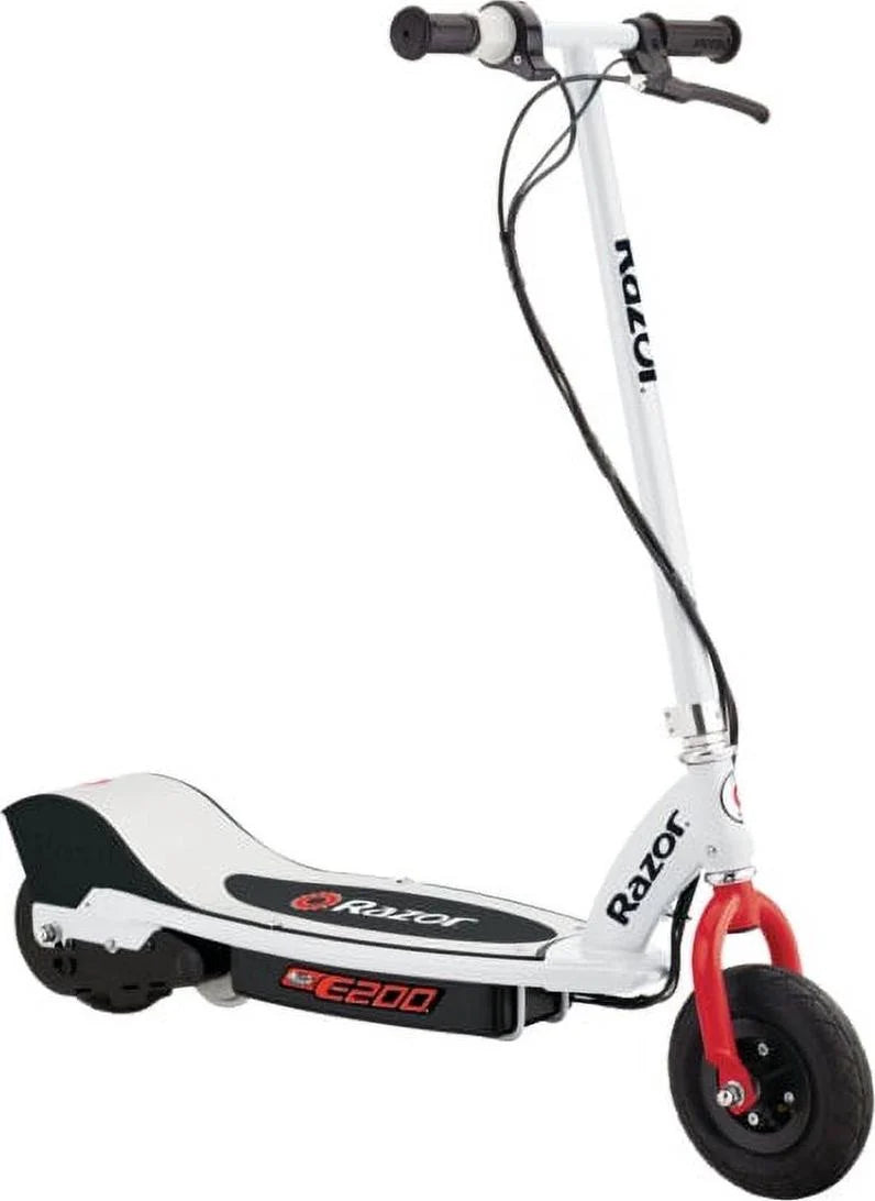 Razor E200 Electric Scooter - White/red. 200-Watt Motor. up to 12 mph. for Teen Ages 13+