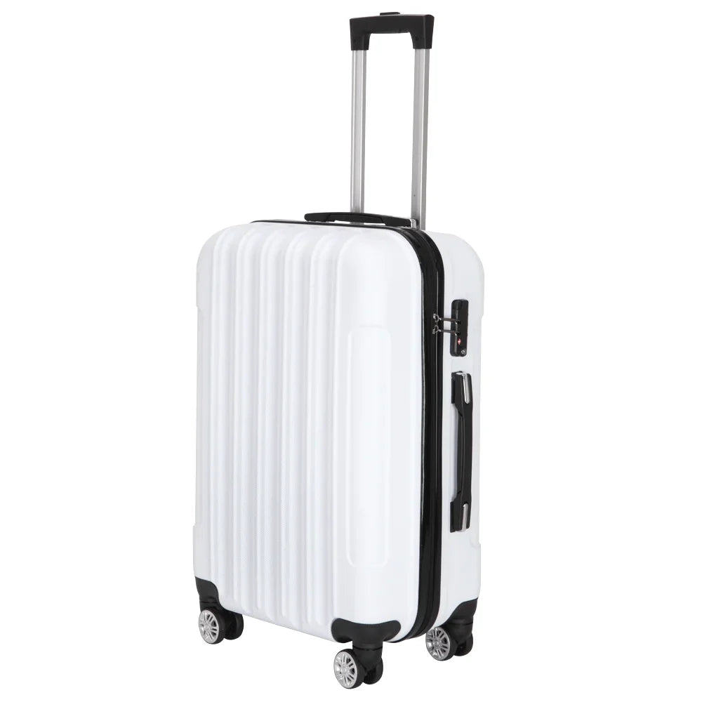 Red 3-Piece Hardshell Spinner Luggage Set (20in, 24in, 28in) - Large ABS Suitcase Set with 8 Wheels, Lightweight & Durable for Travel