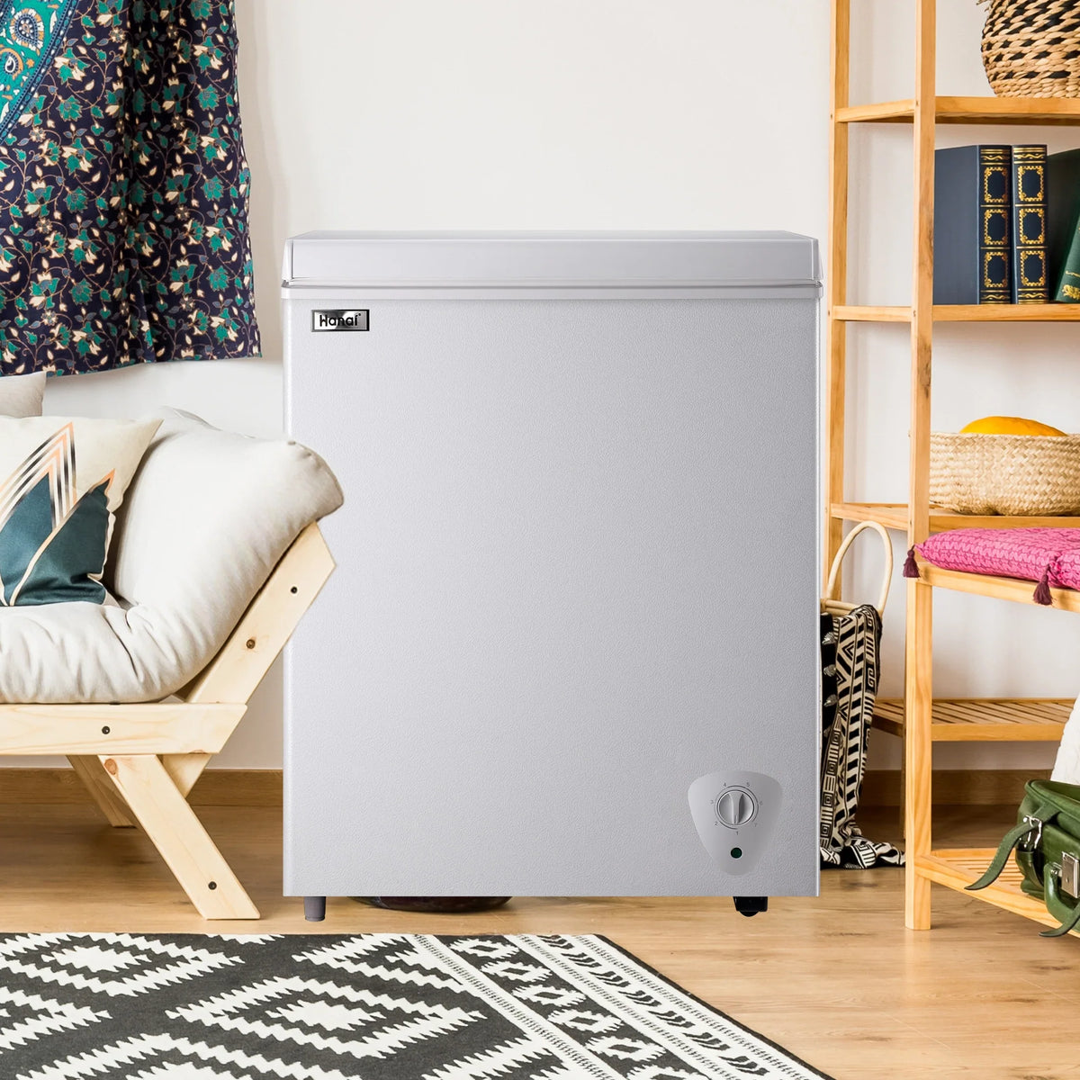 WANAI Chest Freezer 3.5 Cu.ft, Deep Freezer with Top Open Door,White