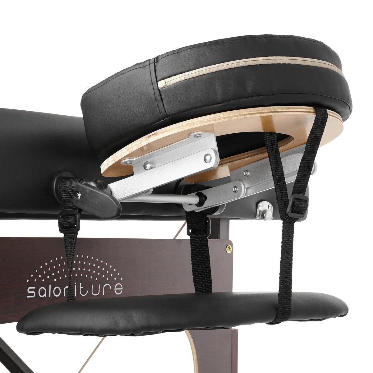Saloniture Professional Portable Lightweight Bi-Fold Memory Foam Massage Table with Reiki Panels - Includes Headrest, Face Cradle, Armrests and Carrying Case - Burgundy