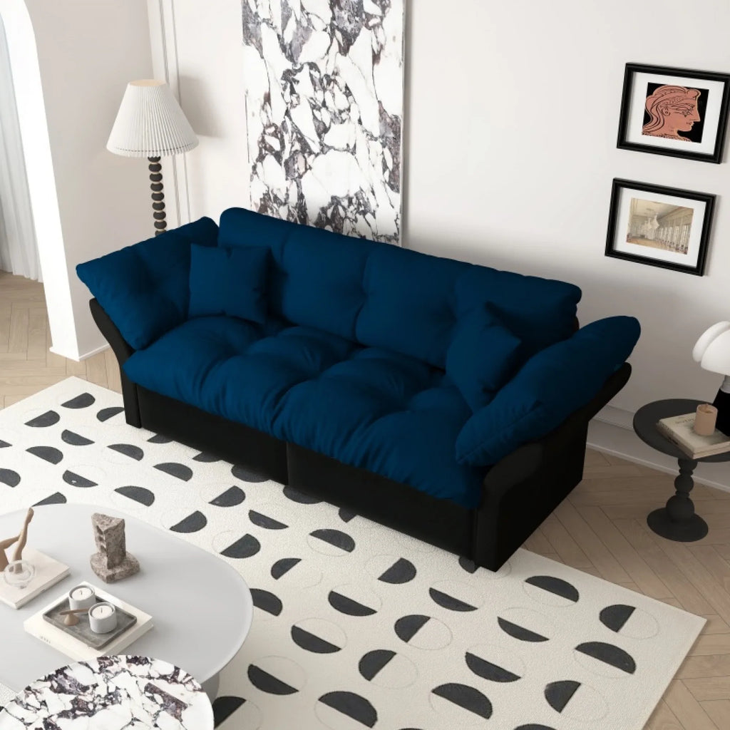 66" Queen Pull Out Sofa Bed, 3-in-1 Convertible Sleeper Sofa with Side Storage,Multi-Functional Velvet Loveseat Bed for Living Room,Bedroom