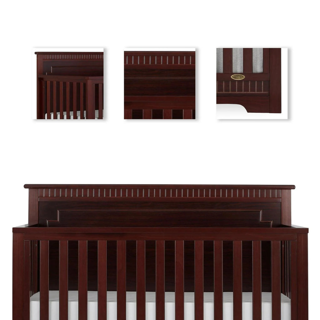 Dream On Me Morgan 5-in-1 Convertible Crib. Cherry