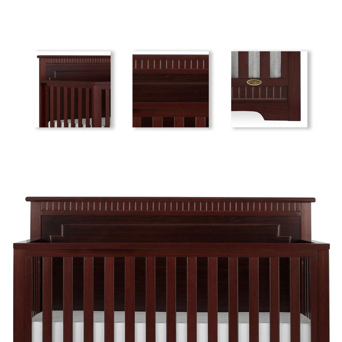 Dream On Me Morgan 5-in-1 Convertible Crib. Cherry