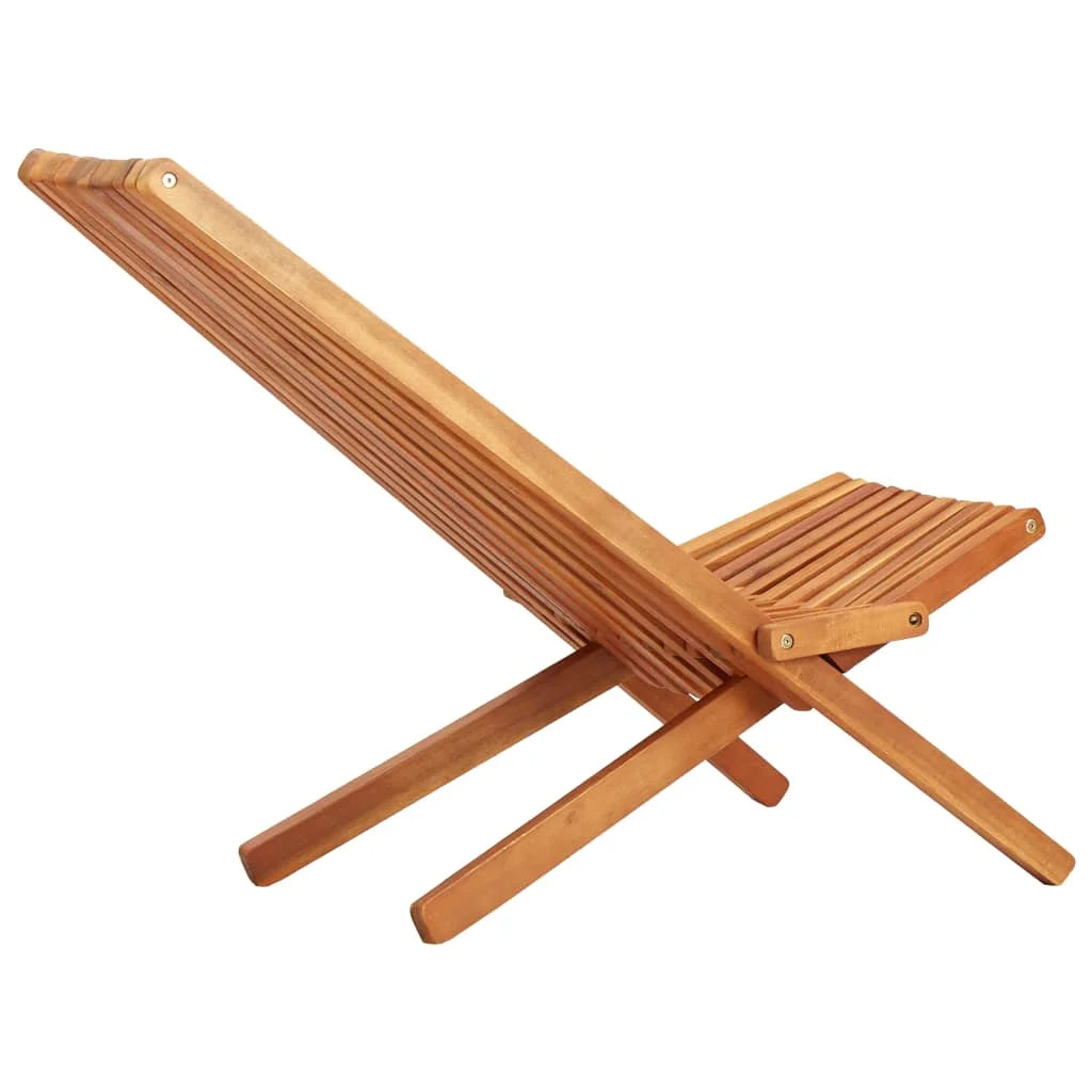 vidaXL 1/2x Solid Acacia Wood Folding Outdoor Lounge Chairs Deck Chair Seat
