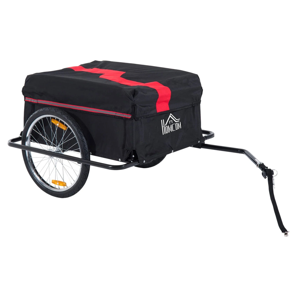 Aosom Bicycle Cargo Trailer, Two-Wheel Bike Luggage Wagon Bicycle Trailer with Removable Cover, Yellow