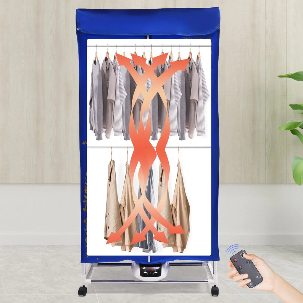 Electric Portable Clothes Dryer Travel Dryer Machine Clothes Dryer for Apartment 110v 0-240 min 1200-1500W Load Weight 30kg/66.14lbs Safety Temperature Control